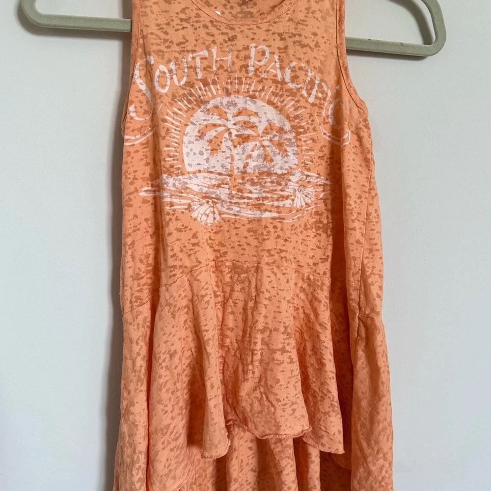 RUUM Girls Size 10 Peach Tropical Tank Dress